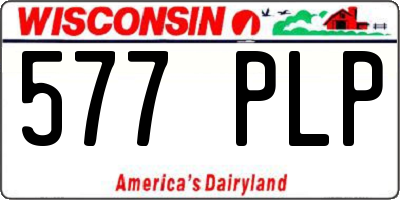 WI license plate 577PLP
