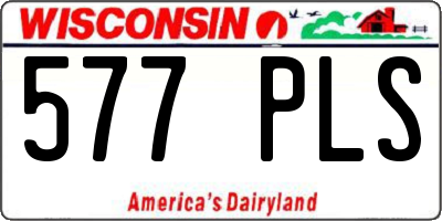 WI license plate 577PLS