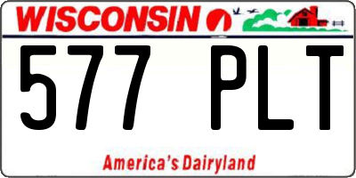 WI license plate 577PLT