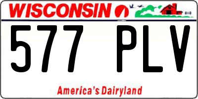 WI license plate 577PLV