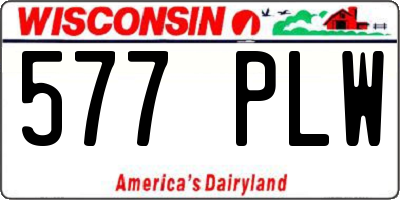 WI license plate 577PLW