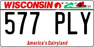 WI license plate 577PLY