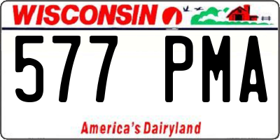 WI license plate 577PMA