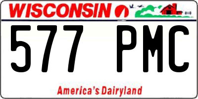 WI license plate 577PMC