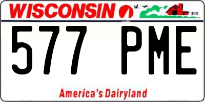 WI license plate 577PME