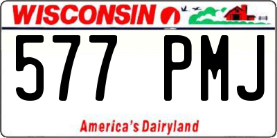 WI license plate 577PMJ