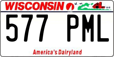 WI license plate 577PML