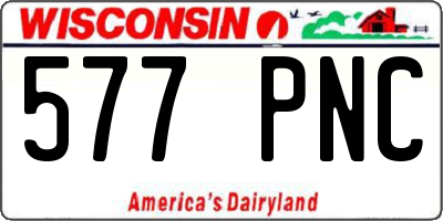 WI license plate 577PNC