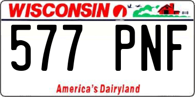 WI license plate 577PNF