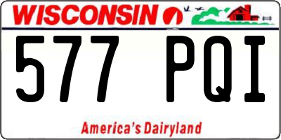 WI license plate 577PQI