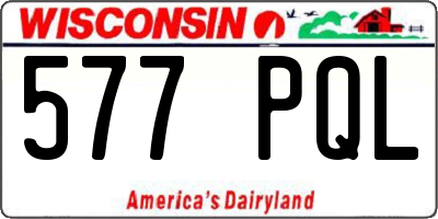 WI license plate 577PQL