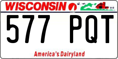 WI license plate 577PQT