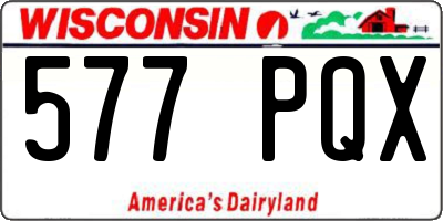 WI license plate 577PQX