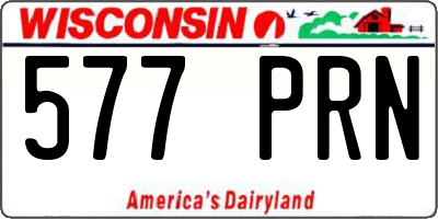 WI license plate 577PRN