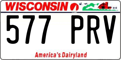 WI license plate 577PRV