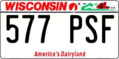 WI license plate 577PSF