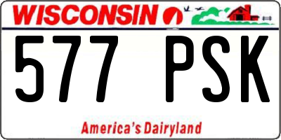 WI license plate 577PSK