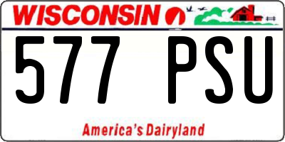 WI license plate 577PSU