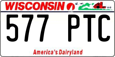 WI license plate 577PTC
