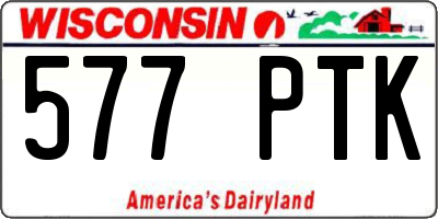 WI license plate 577PTK