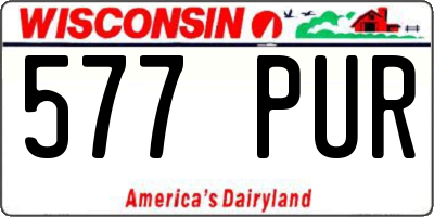 WI license plate 577PUR
