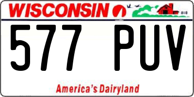 WI license plate 577PUV
