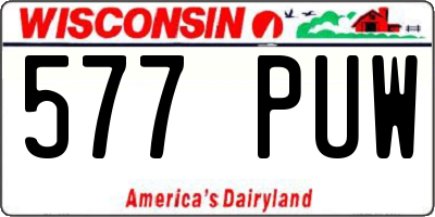 WI license plate 577PUW