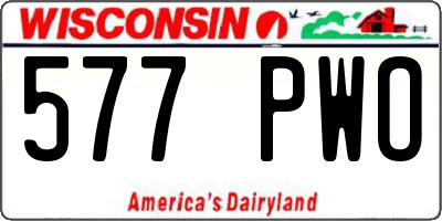 WI license plate 577PWO