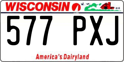 WI license plate 577PXJ