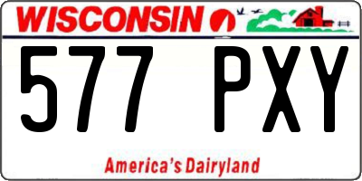 WI license plate 577PXY