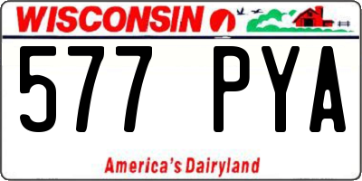 WI license plate 577PYA