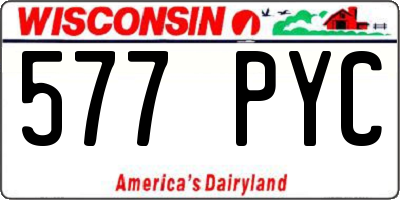 WI license plate 577PYC