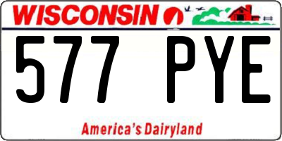 WI license plate 577PYE