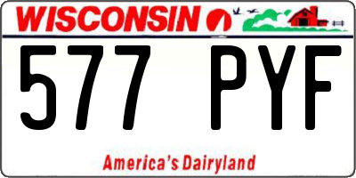WI license plate 577PYF