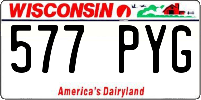 WI license plate 577PYG