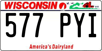 WI license plate 577PYI