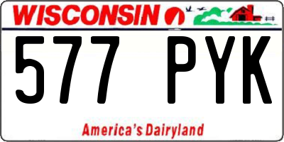WI license plate 577PYK