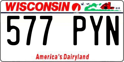 WI license plate 577PYN
