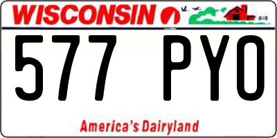 WI license plate 577PYO
