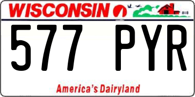 WI license plate 577PYR