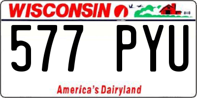 WI license plate 577PYU