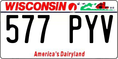 WI license plate 577PYV
