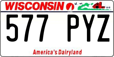 WI license plate 577PYZ