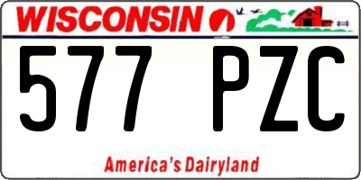 WI license plate 577PZC
