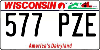 WI license plate 577PZE