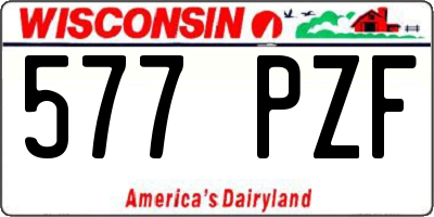 WI license plate 577PZF