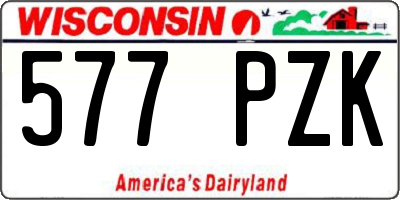 WI license plate 577PZK