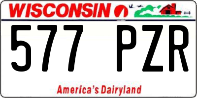 WI license plate 577PZR