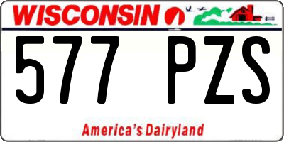 WI license plate 577PZS