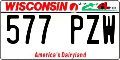 WI license plate 577PZW